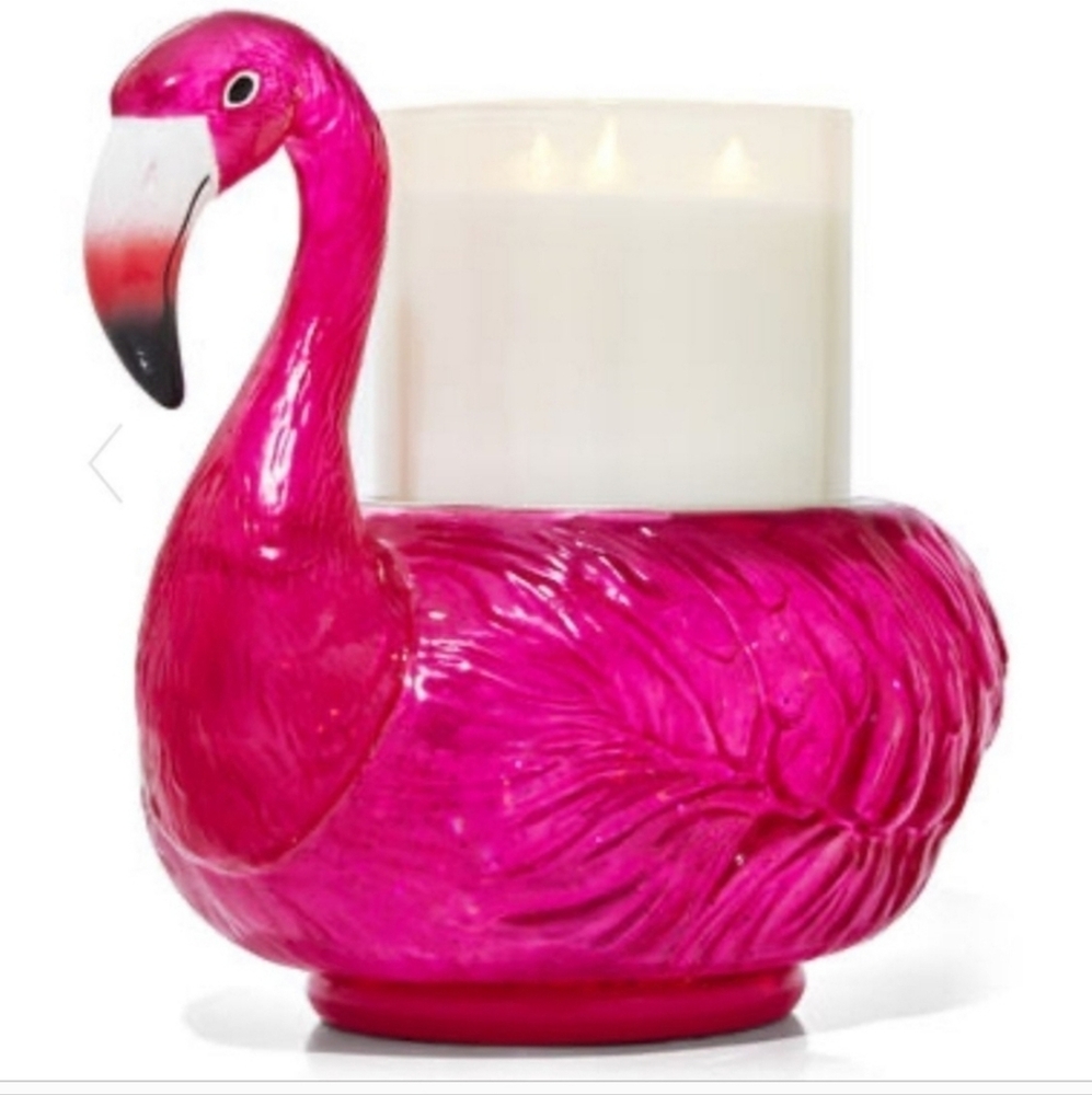 NWT Bath & BODY Works FLAMINGO 3 WICK LIGHT UP FLAMINGO ๐๐ - Picture 2 of 8